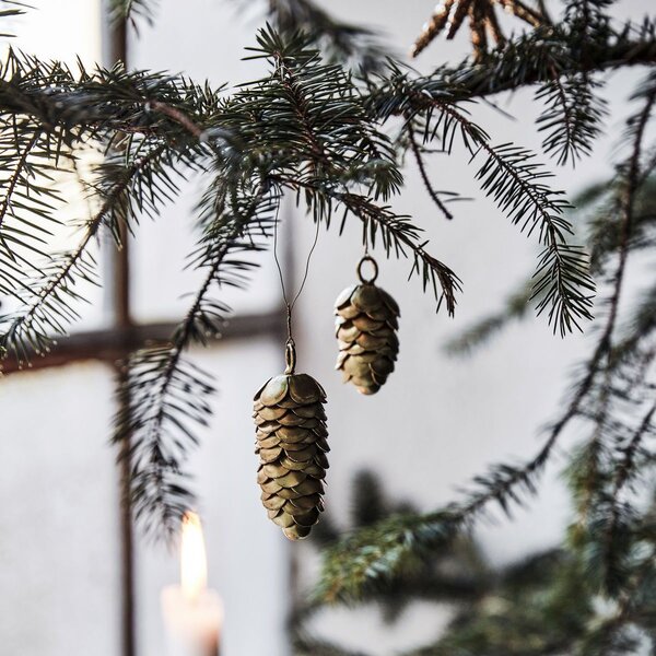 Vianočná ozdoba Pine Cone Gold - set 2 ks