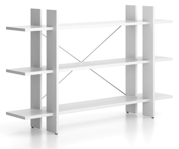 Kancelársky regál nízky dlhý SOLID, 1800 x 400 x 1075 mm, biela
