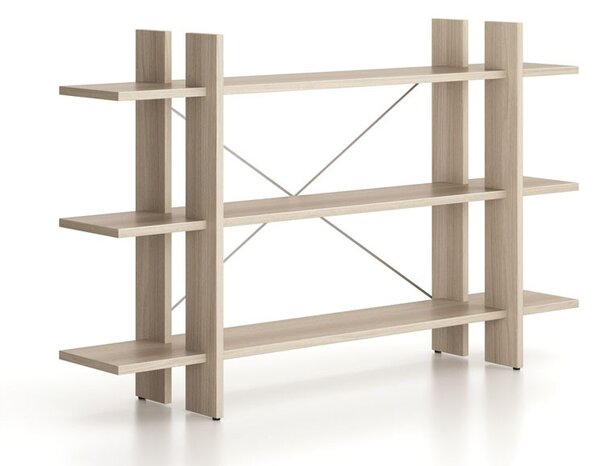 Kancelársky regál nízky dlhý SOLID, 1800 x 400 x 1075 mm, dub prírodný