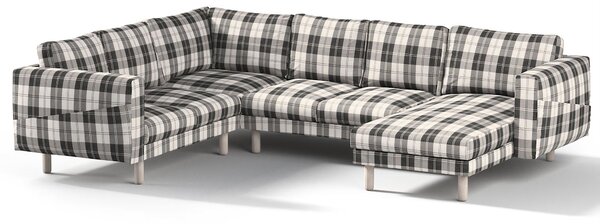 Norsborg rohový poťah na sedačku s ležadlom - 5 os. farba produktu čierna látka zapletaná, vzorované