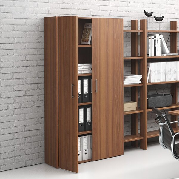 Kancelárska skriňa vysoká SOLID, 800 x 400 x 1830 mm, orech