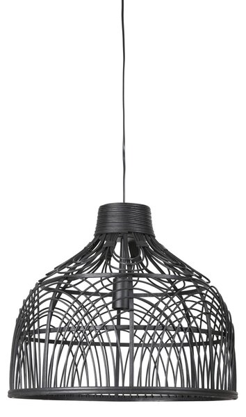 Čierne ratanové závesné svetlo Pocita - Ø 48 * 43cm - Light & Living