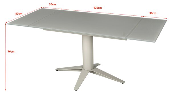 JEDÁLENSKÝ STÔL, taupe, 120-180/80/76 cm Stylife - Stoly