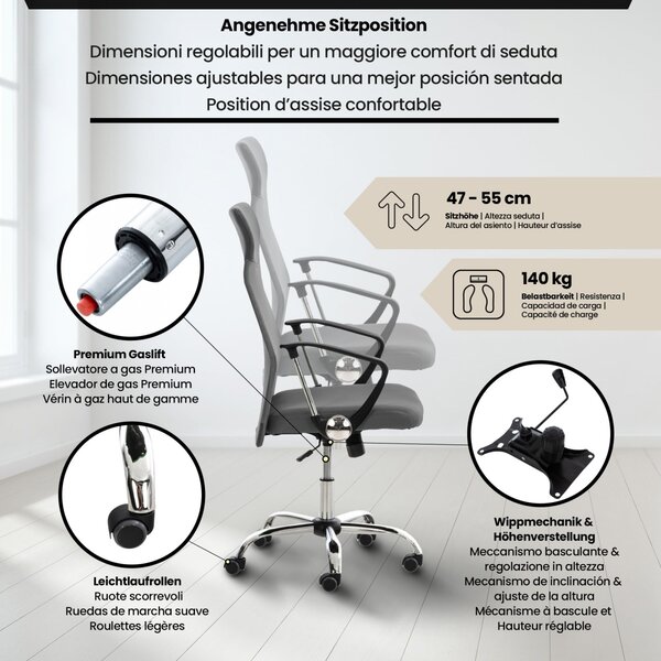 Kancelárska stolička DS-Office 10 - Sivá