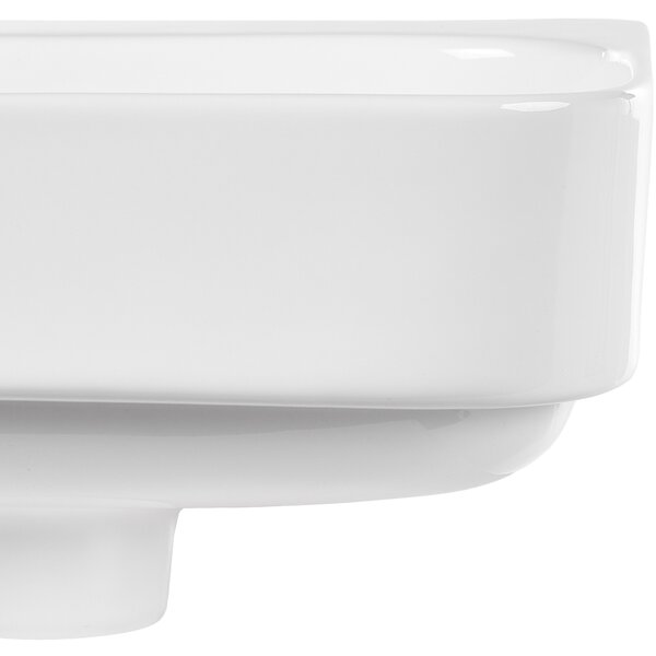 Umývadlo na dosku biele keramické 450 x 270 mm lesklé obdĺžnikové s odtokovou zátkou klik-klak ľavostranné moderný štýl kúpeľňa