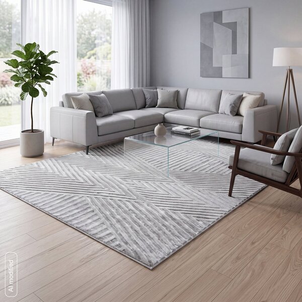 Koberec Nova1, 160x230 cm, strieborná