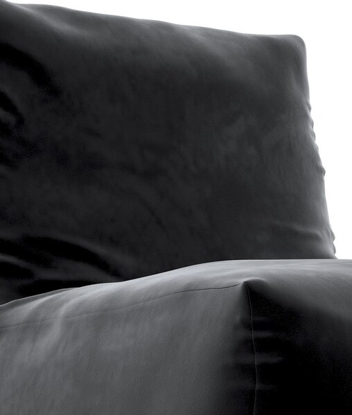 Sedací vak v tvare kresla - jednofarebný farba produktu čierna látka lesklá, zamatová