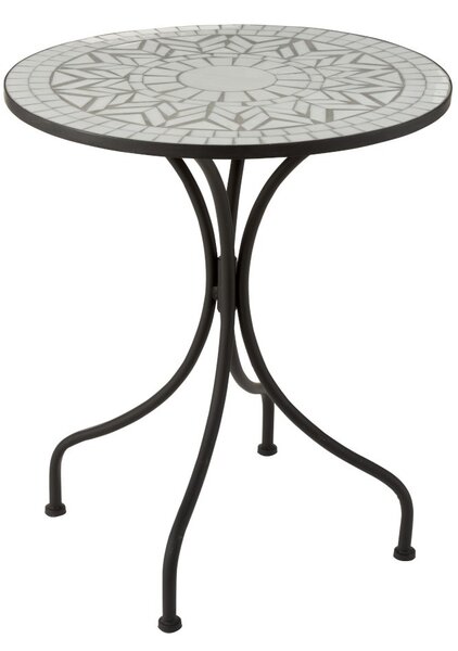 Kovový zahradní stolík Square Mosaic White - Ø61*71 cm