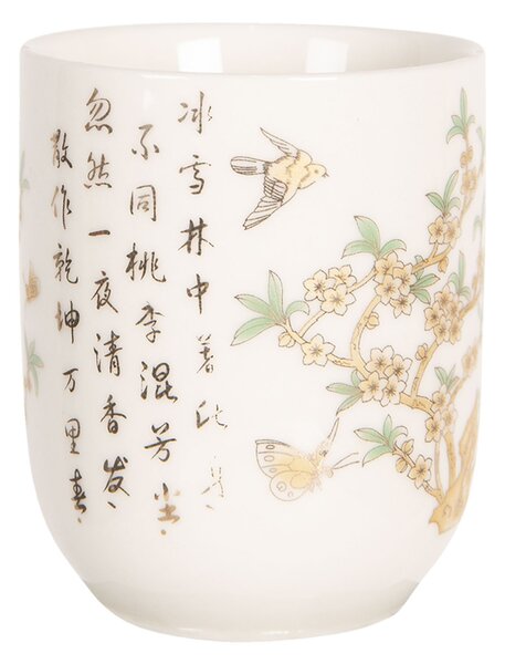 Pohárik na čaj sa Sakura a japonskými znakmi - ∅ 6 * 8 cm / 0,1l