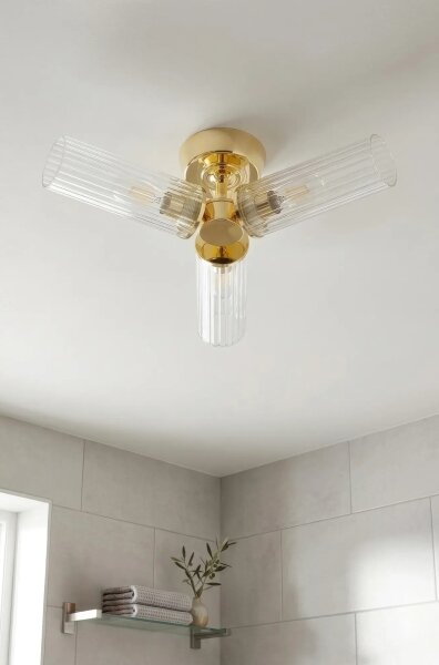 Markslöjd 109238 - Kúpeľňový prisadený luster RIMINI 3xG9/20W/230V IP44 mosadz