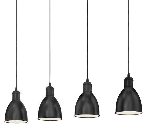 Eglo 55244 - Luster na lanku PRIDDY 4xE27/60W/230V čierna