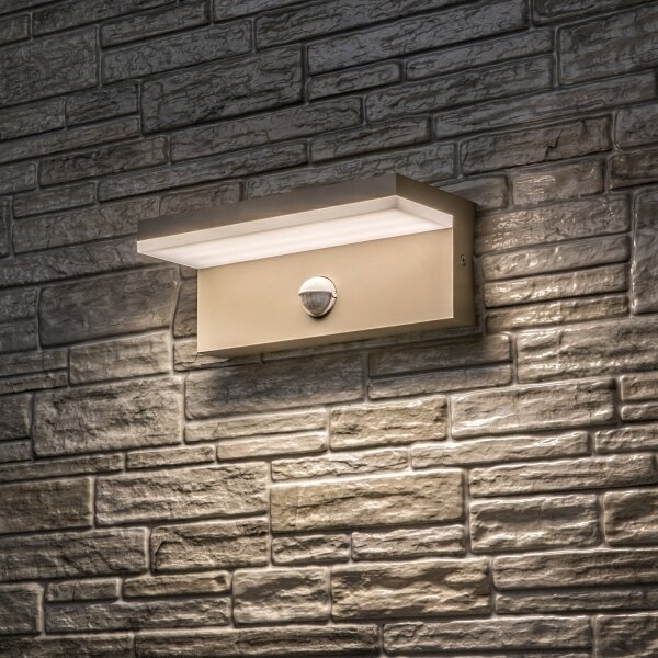 Rabalux 77220 - LED vonkajšie nástenné svietidlo so senzorom ZARAGOZA 9W/230V IP54 béžová