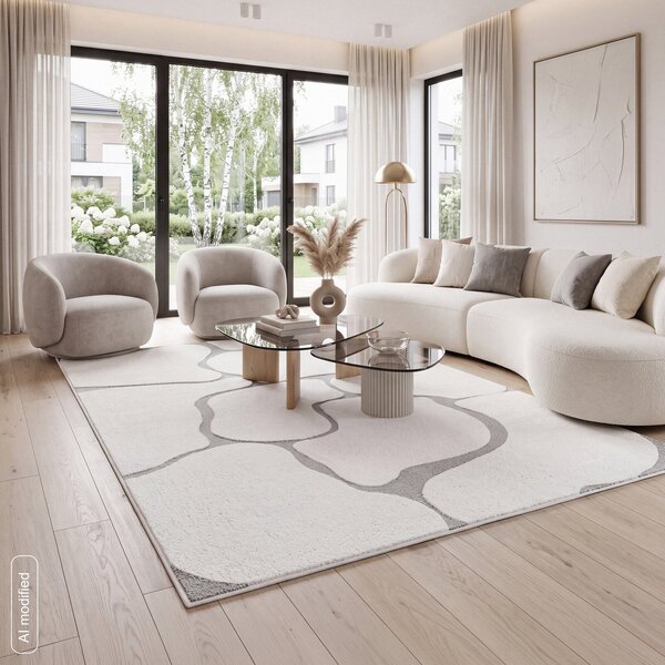 Koberec Alba5, 120x170 cm, strieborná