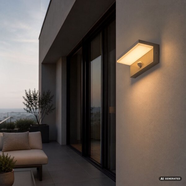 Rabalux 77220 - LED vonkajšie nástenné svietidlo so senzorom ZARAGOZA 9W/230V IP54 béžová