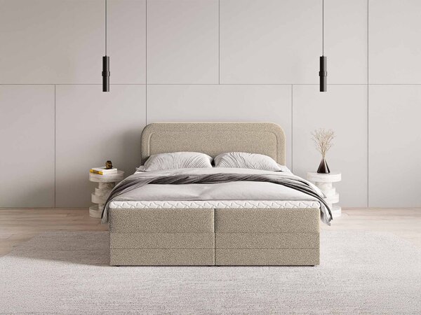 Manželská boxspring posteľ s úložným priestorom Armelin 140x200 - béžová