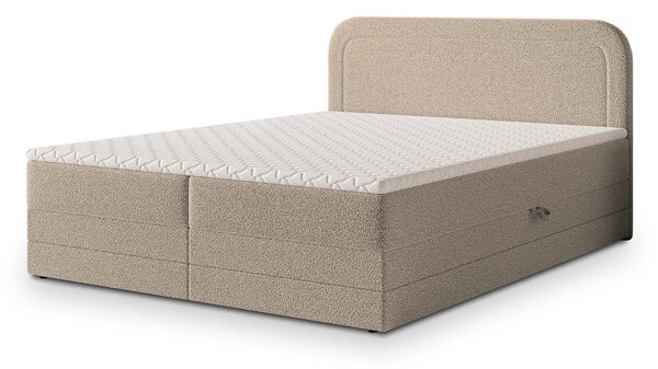 Manželská boxspring posteľ s úložným priestorom Armelin 140x200 - béžová