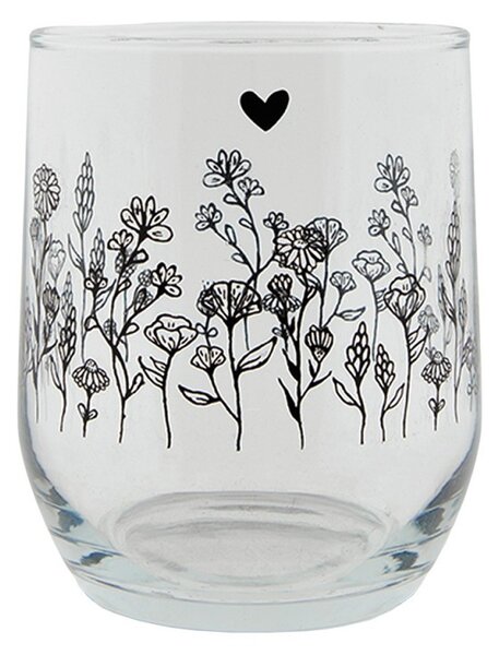 Pohárik na nápoj s kvetmi Flora And Fauna - Ø 8*9 cm / 300 ml - Clayre & Eef