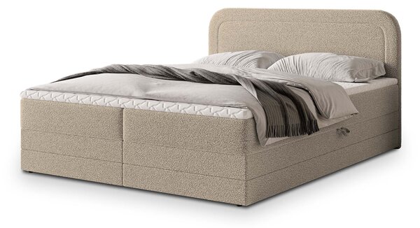 Manželská boxspring posteľ s úložným priestorom Armelin 140x200 - béžová