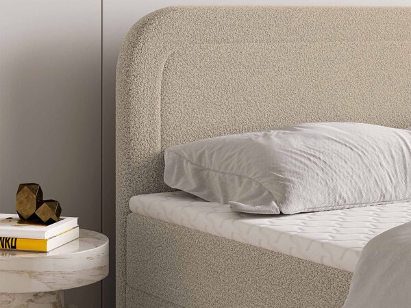 Manželská boxspring posteľ s úložným priestorom Armelin 140x200 - béžová