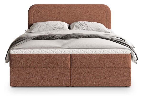 Manželská boxspring posteľ s úložným priestorom Armelin 140x200 - tehlová