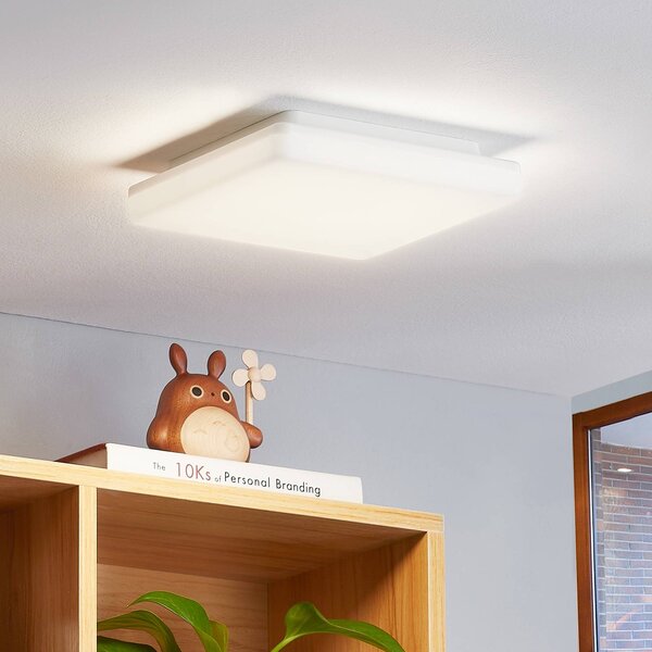 PRIOS Prios Artin stropné LED svetlo, hranaté, 22 cm, Biela / opálová, Kúpeľňa, Plast, Moderný, Stropné svetlo