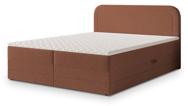 Manželská boxspring posteľ s úložným priestorom Armelin 140x200 - tehlová