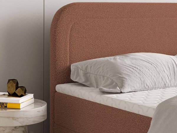 Manželská boxspring posteľ s úložným priestorom Armelin 140x200 - tehlová