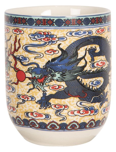 Porcelánový kalíšok na čaj s drakom - ∅ 6 * 8 cm / 0,1l