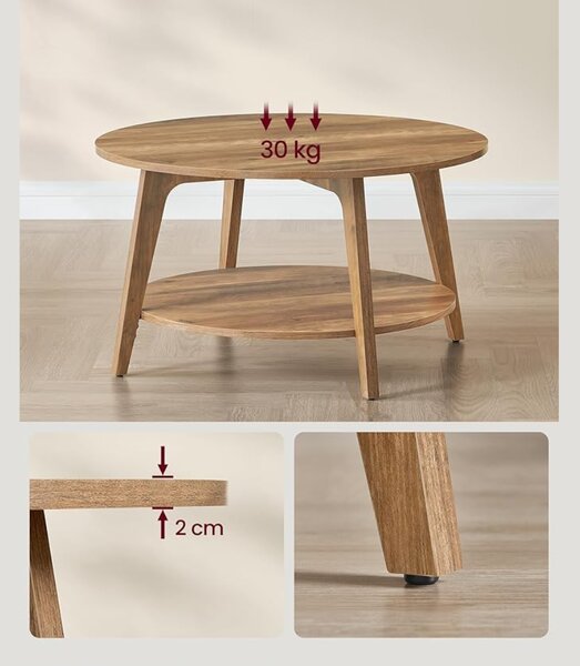 Konferenčný stolík NORDIC, 80x45cm, hnedá Vasagle
