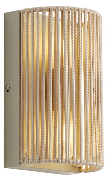 Japandi nástenná lampa béžová s lanom IP44 - Jayla