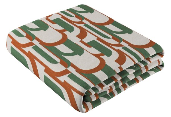 Prehoz na posteľ 220x260 cm farba produktu zelená látka zapletaná, vzorované