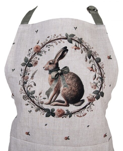 Bavlnená dámska zástera Natural Linen Easter - 70*85 cm - Clayre & Eef