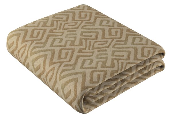 Prehoz na posteľ 220x260 cm farba produktu béžová látka zapletaná, vzorované