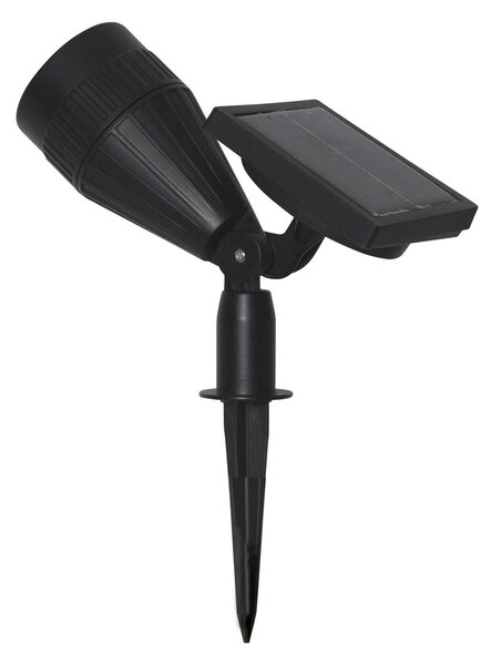 STAR TRADING Solárna LED lampa Powerspot, nastaviteľná clona, Čierna, Plast, Solárne svietidlá