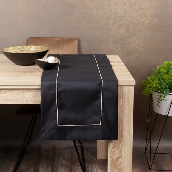 OBRUS MADELE 40X140 CM ČIERNY