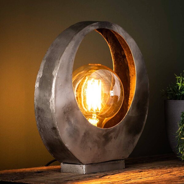 Stolová lampa Sonorc, 1-plameňová, spln, Hliník / sivá / zinok, Obývacia izba / jedáleň, kov