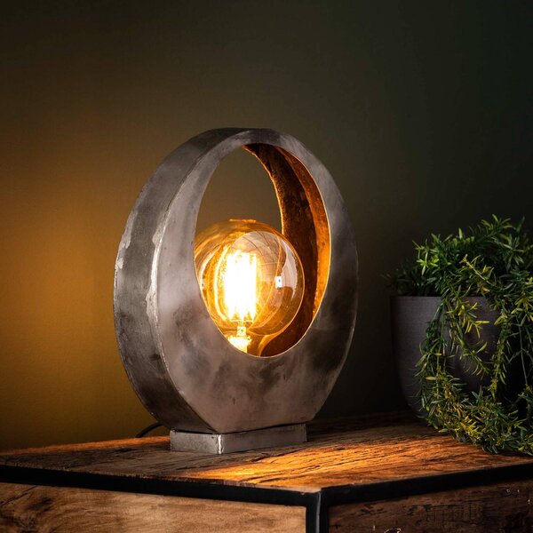 Stolová lampa Sonorc, 1-plameňová, spln, Hliník / sivá / zinok, Obývacia izba / jedáleň, kov