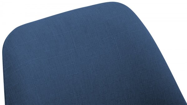 Stolička Borne V2 - látka, drevené nohy biele - Modrá