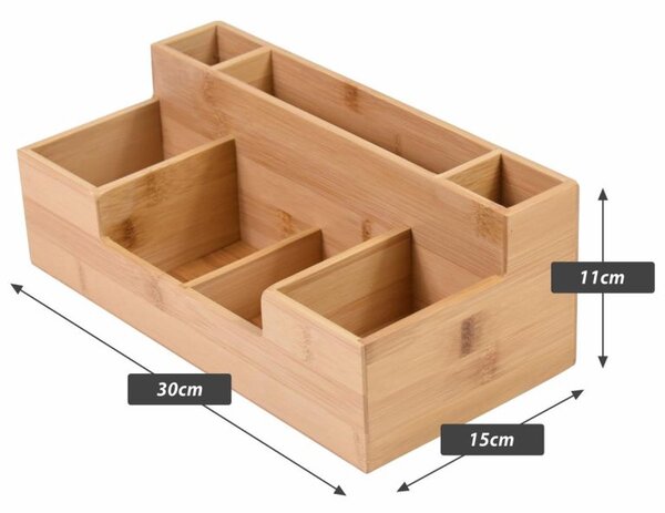 Organizér na písacie potreby, bambus, 30 x 15 x 11 cm