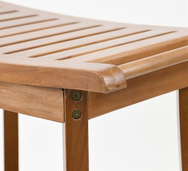 Stolička DIVERO s držiakom, masívny teak 47,2 x 33,5 x 56 cm