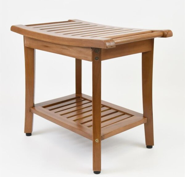 Stolička DIVERO s držiakom, masívny teak 47,2 x 33,5 x 56 cm