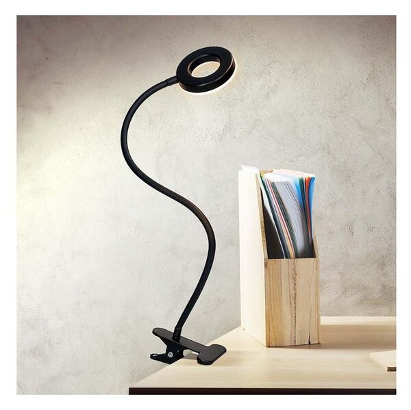 Brilagi -LED Stmievateľná lampa s klipom ORBELA LED/8W/5V 3000/4000/5000K čierna