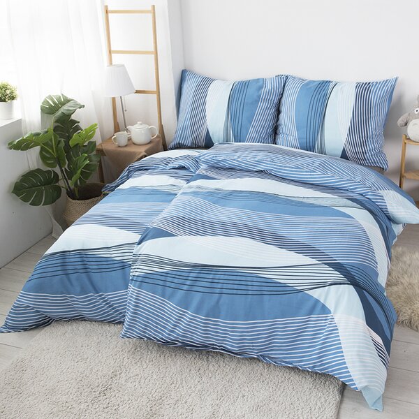 XPOSE­­® Bavlnené obliečky na dve postele AGNES - modré