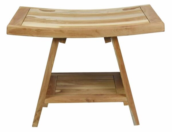 Stolička DIVERO, masívny neošetrený teak, 60 x 35 x 45 cm