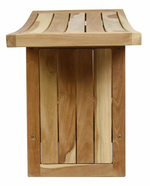 Stolička DIVERO, masívny neošetrený teak, 60 x 35 x 45 cm