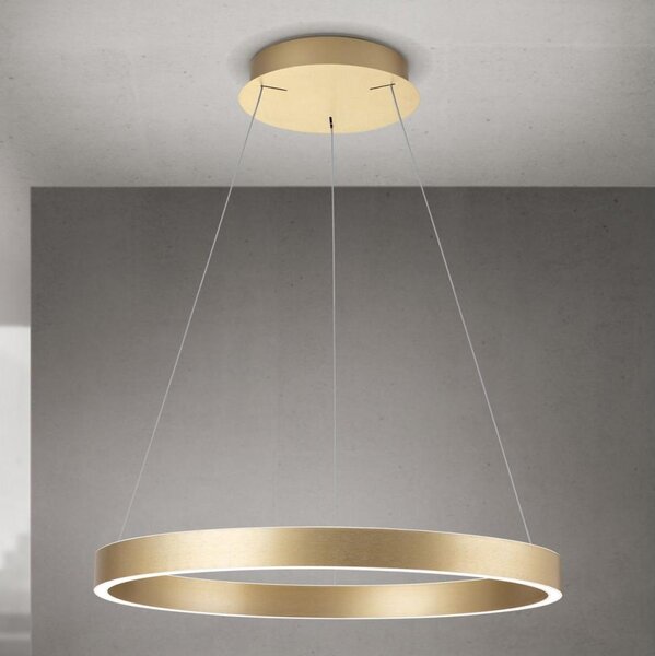 Orion - LED stmievateľný závesný luster na lanku KOLK, LED 60 W, 230 V, 2700/3000/4000 K, priemer 60 cm, zlatá