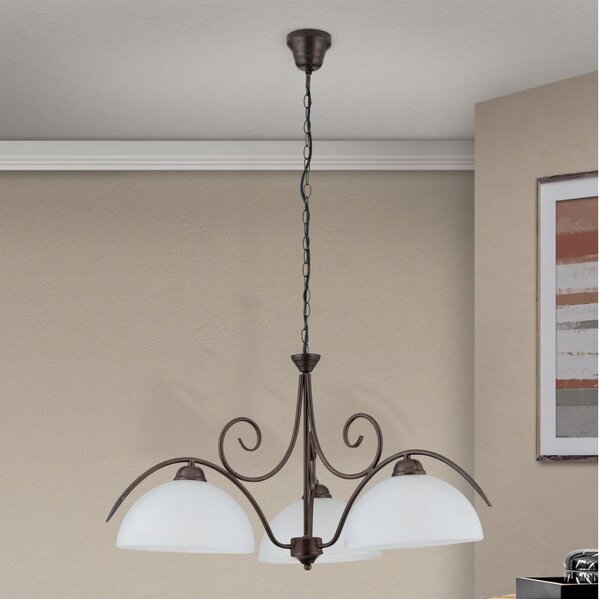 Orion - Luster na reťazi RULA 3xE27/40W/230V pr. 70 cm biela/bronz