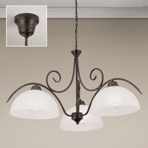 Orion - Luster na reťazi RULA 3xE27/40W/230V pr. 70 cm biela/bronz