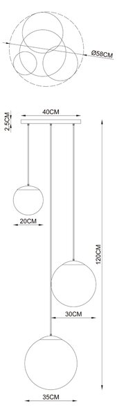 ZÁVESNÉ SVIETIDLO, 40/120 cm Collett's Monde - Online Only bytové doplnky, Online Only