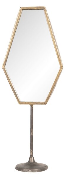 Stolný vintage zrkadlo s hnedo-zlatým rámom - 16 * 9 * 45 cm